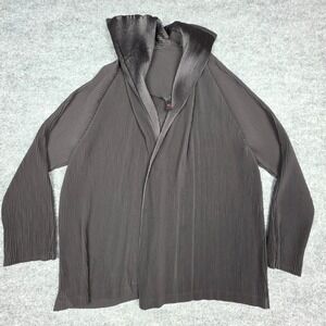 Babette San Francisco Crinkle Blouse & Skirt SET Medium Black Pleated Poly